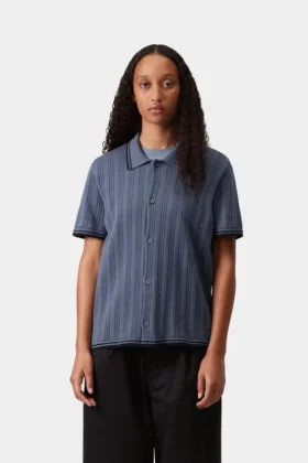 Camisas de punto Ramsey de manga corta para mujer