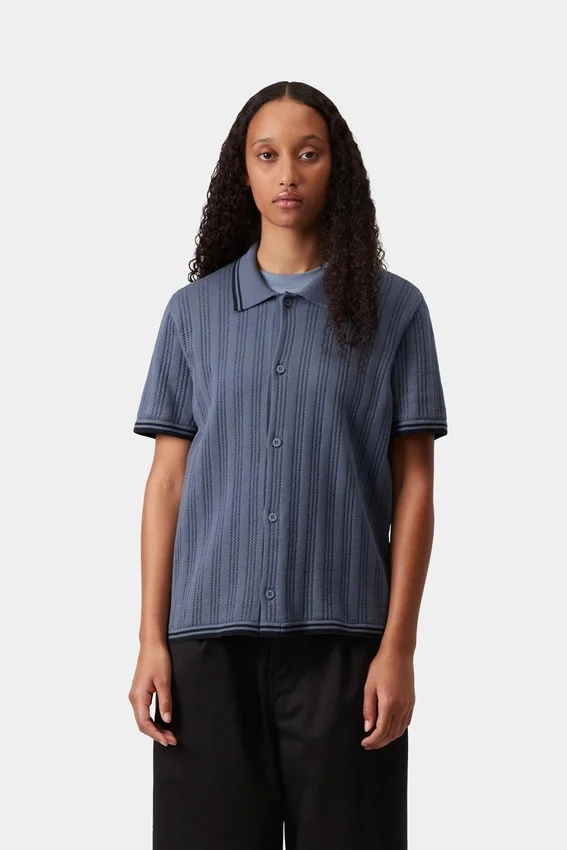 Camisas de punto Ramsey de manga corta para mujer Camisas de punto Ramsey de manga corta para mujer