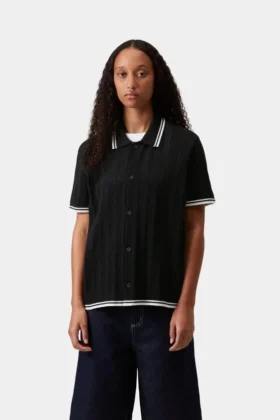 Camisas de punto Ramsey de manga corta para mujer