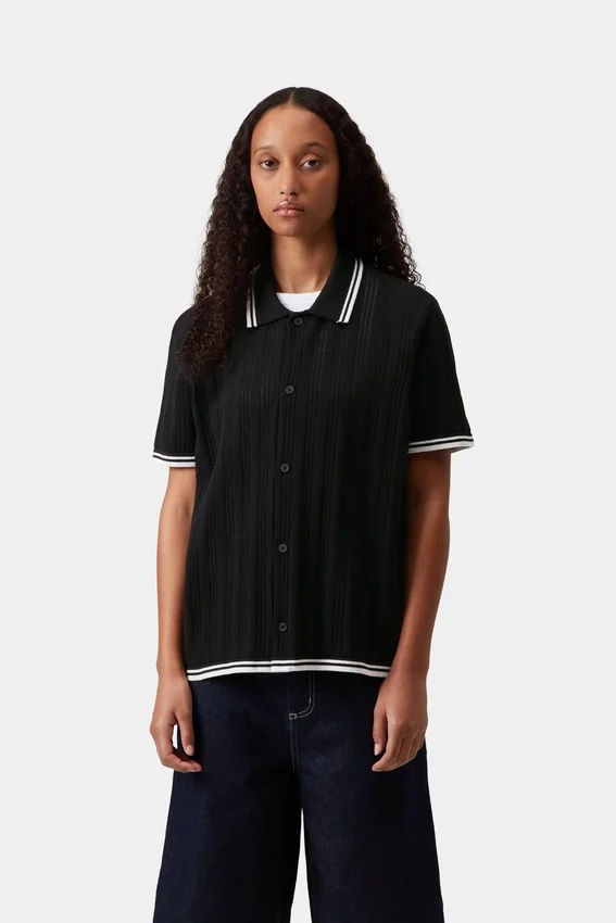 Camisas de punto Ramsey de manga corta para mujer Camisas de punto Ramsey de manga corta para mujer