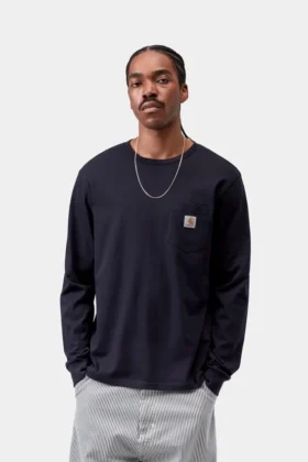 Camiseta de manga larga con bolsillo