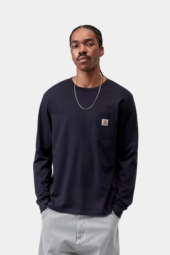 Camiseta de manga larga con bolsillo Camiseta de manga larga con bolsillo