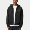 Chaqueta con capucha y letras American Script