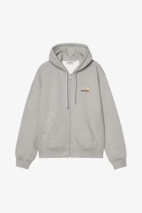 Chaqueta con capucha y letras American Script