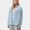Chaqueta tipo camisa Alta para mujer