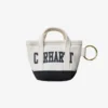 Llavero con bolso tote mini con cremallera superior