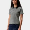 Polo de manga corta Dion Stripe para mujer con pantalones cortos