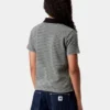 Polo de manga corta Dion Stripe para mujer con pantalones cortos