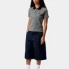 Polo de manga corta Dion Stripe para mujer con pantalones cortos