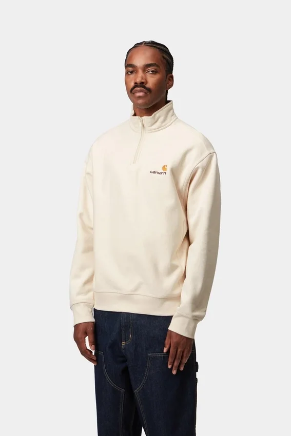 Sudadera con media cremallera y letras American Script Sudadera con media cremallera y letras American Script