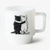 Taza de cristal con gatos abrazados Taza de cristal con gatos abrazados